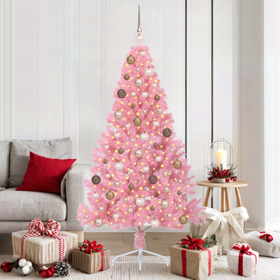 Artificial Christmas Tree Pink 180 cm Plastic