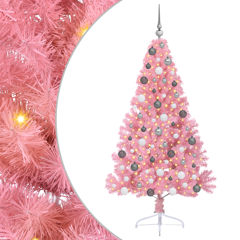 Artificial Christmas Tree Pink 180 cm PVC