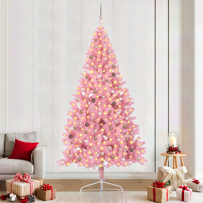 Artificial Christmas Tree Pink 240 cm Plastic