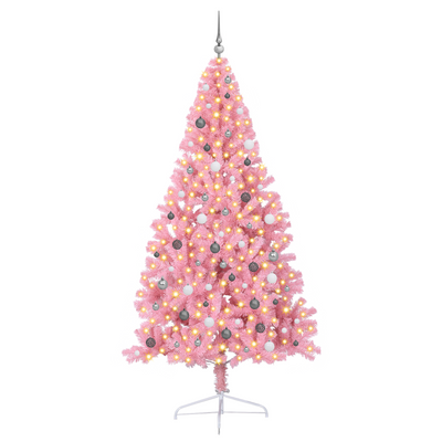 Fake Half Christmas Tree Pink 240 cm PVC