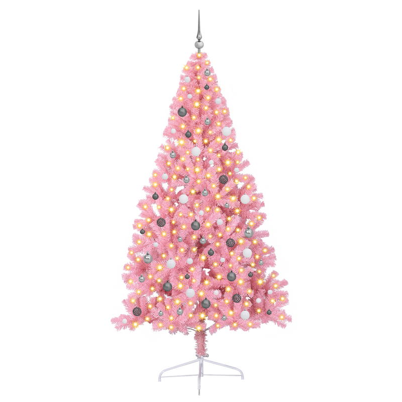 Fake Half Christmas Tree Pink 240 cm PVC