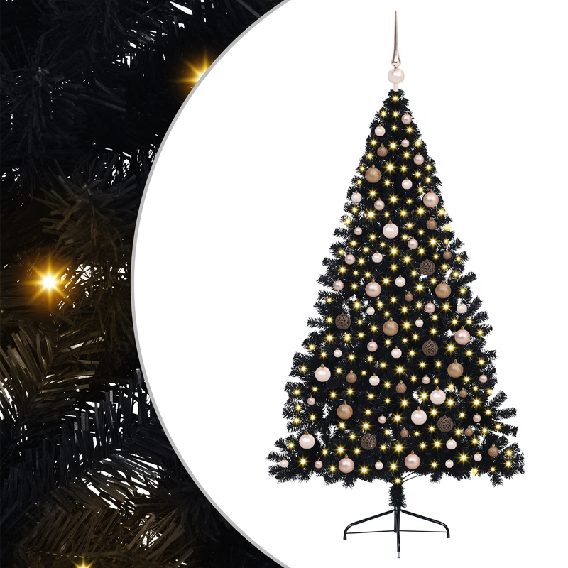 Artificial Christmas Tree Black 210 cm Plastic