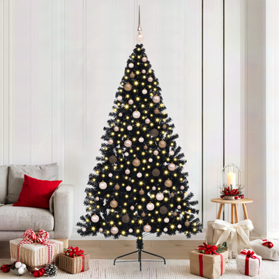 Artificial Christmas Tree Black 210 cm Plastic