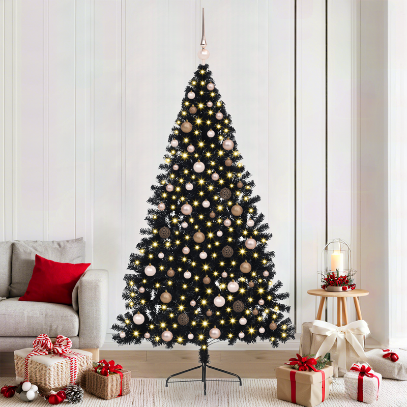 Artificial Christmas Tree Black 210 cm Plastic