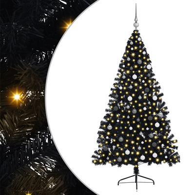 Artificial Christmas Tree Black 210 cm PVC