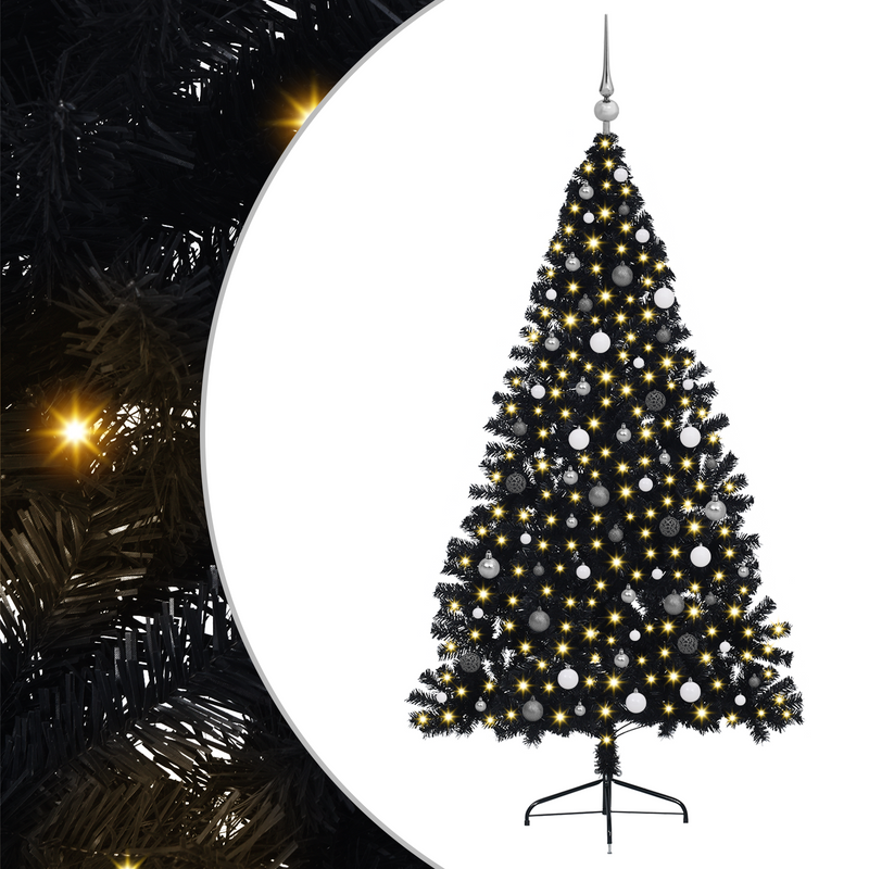 Artificial Christmas Tree Black 210 cm PVC
