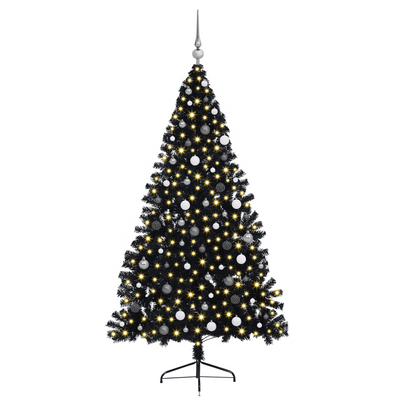 Artificial Christmas Tree Black 210 cm PVC