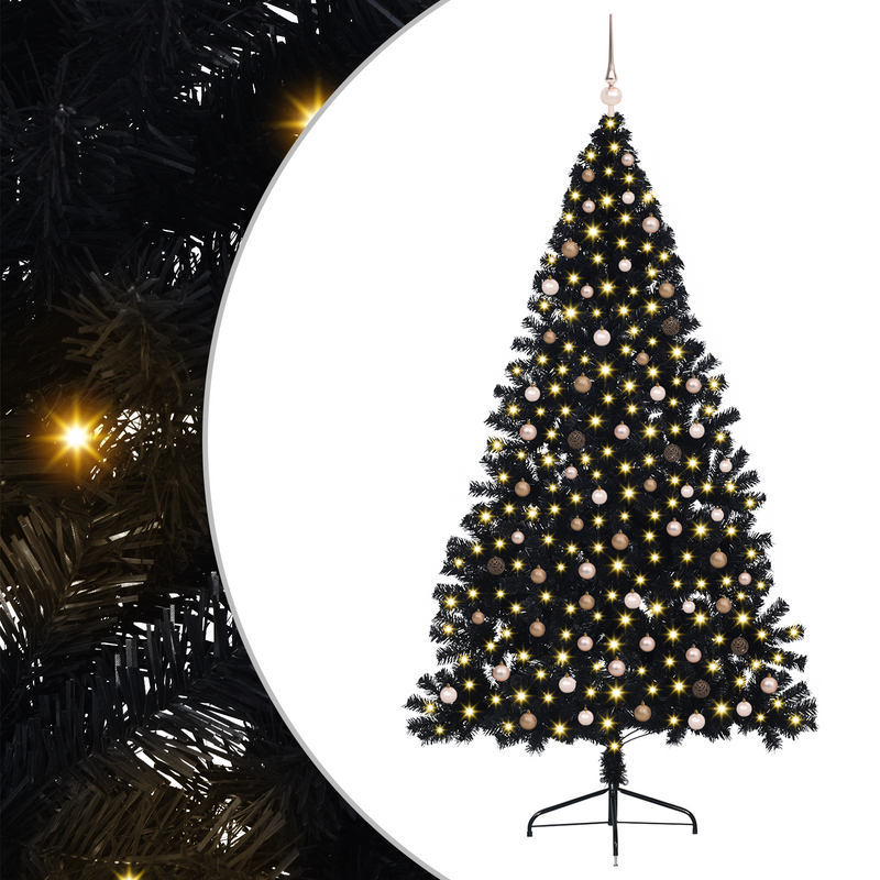 Artificial Christmas Tree Black 240 cm Plastic