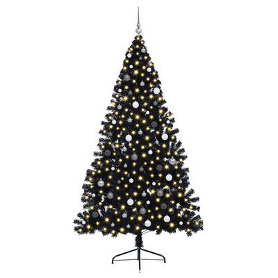 Fake Half Christmas Tree Black 240 cm PVC