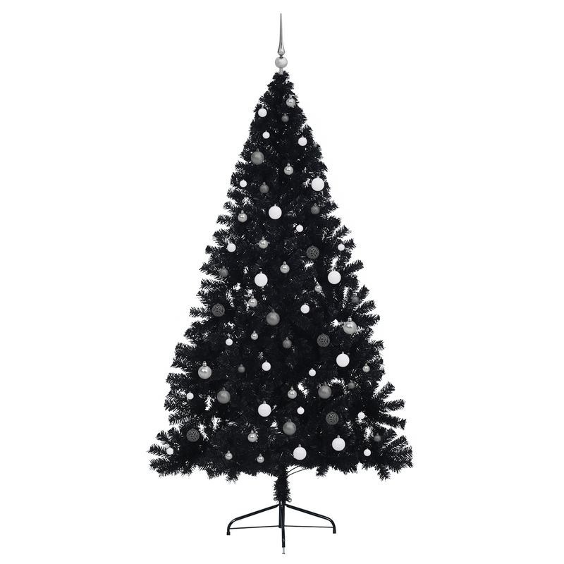 Fake Half Christmas Tree Black 240 cm PVC