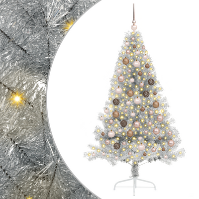 Artificial Christmas Tree Silver 180 cm Plastic