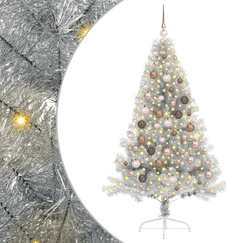 Artificial Christmas Tree Silver 180 cm Plastic