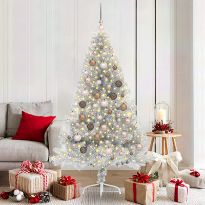Artificial Christmas Tree Silver 180 cm Plastic