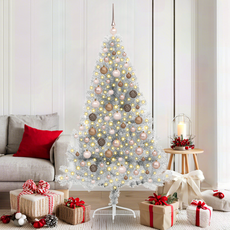 Artificial Christmas Tree Silver 180 cm Plastic