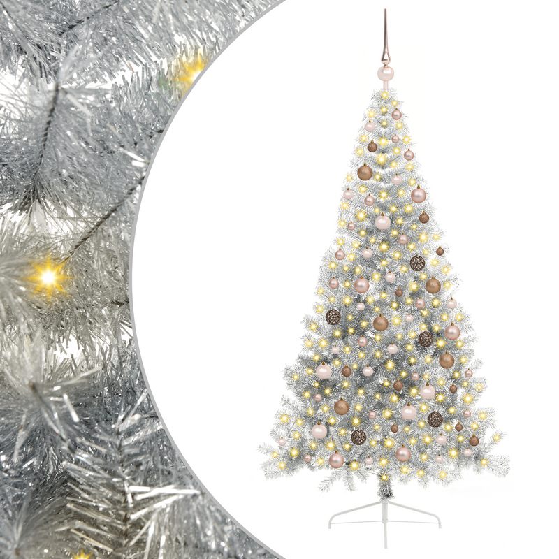 Artificial Christmas Tree Silver 210 cm Plastic