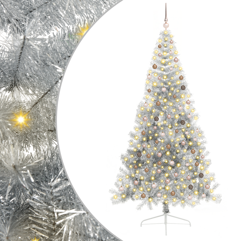 Artificial Christmas Tree Silver 240 cm PET