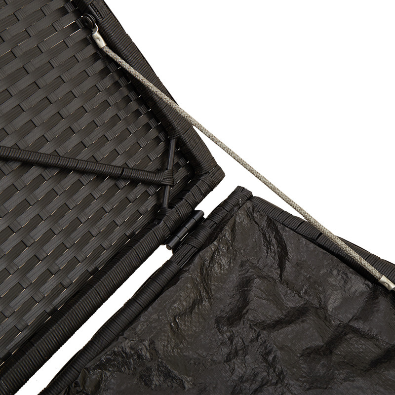 Cushion Box Black 50x50x50 cm Poly Rattan