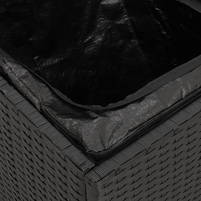 Cushion Box Black 50x50x50 cm Poly Rattan