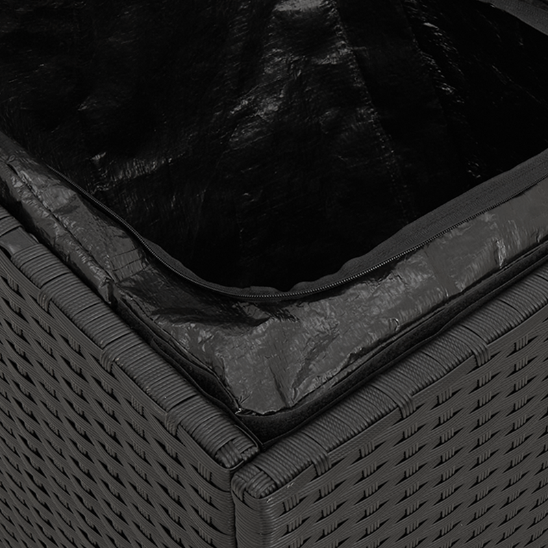 Cushion Box Black 50x50x50 cm Poly Rattan