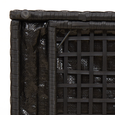 Cushion Box Black 50x50x50 cm Poly Rattan