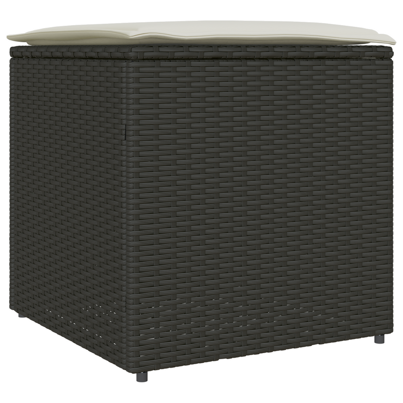Cushion Box Black 50x50x50 cm Poly Rattan