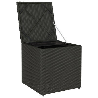 Cushion Box Black 50x50x50 cm Poly Rattan