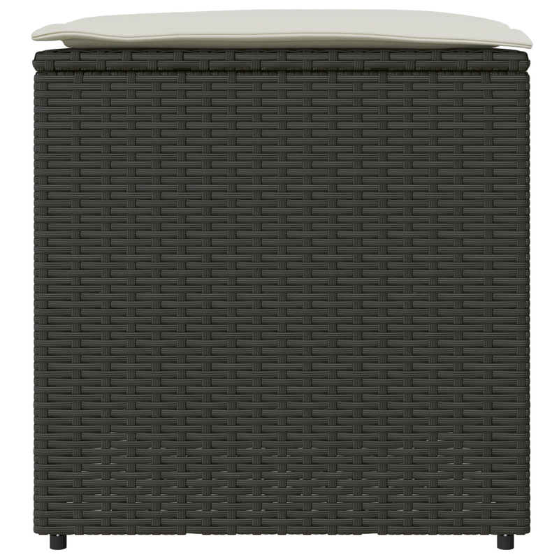 Cushion Box Black 50x50x50 cm Poly Rattan