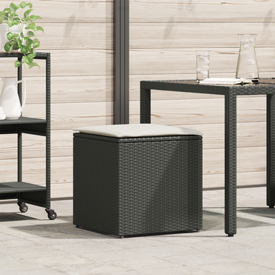 Cushion Box Black 50x50x50 cm Poly Rattan