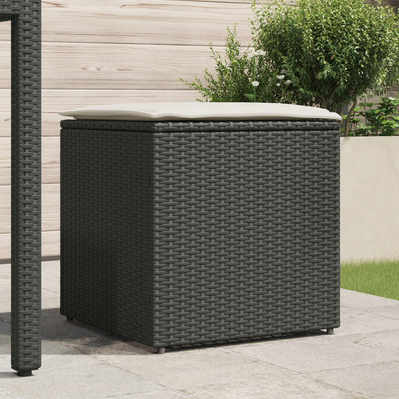 Cushion Box Black 50x50x50 cm Poly Rattan