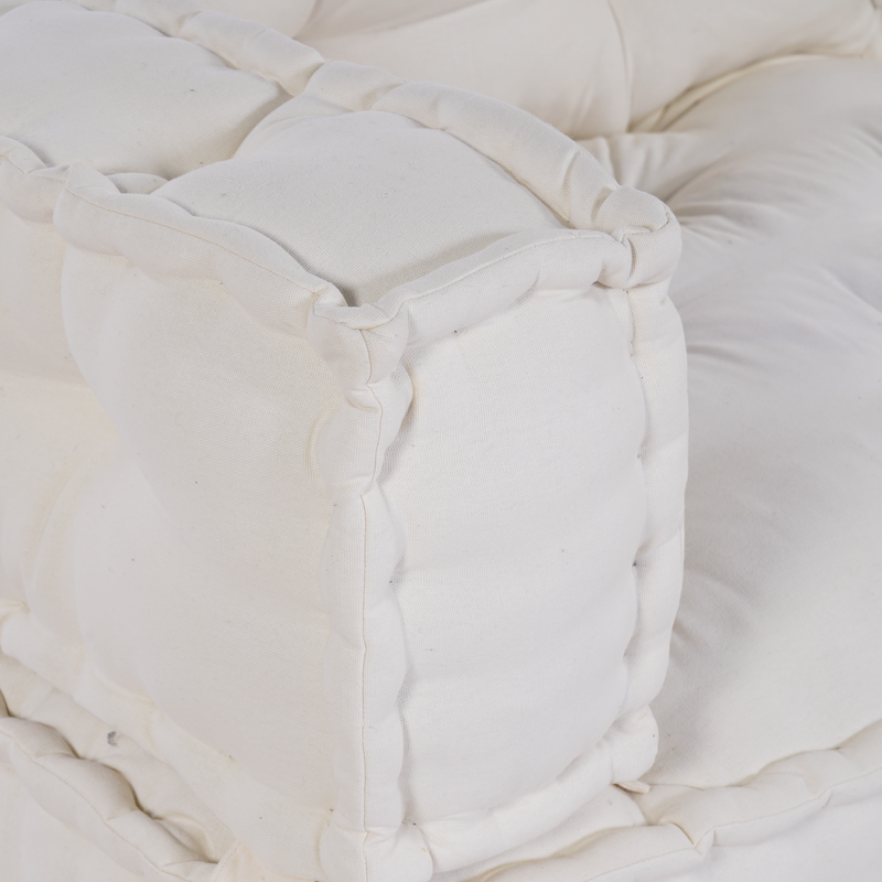 Pallet Sofa Cushion with Arm and Back Support Cream Fabric