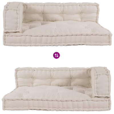 Pallet Sofa Cushion with Arm and Back Support Cream Fabric