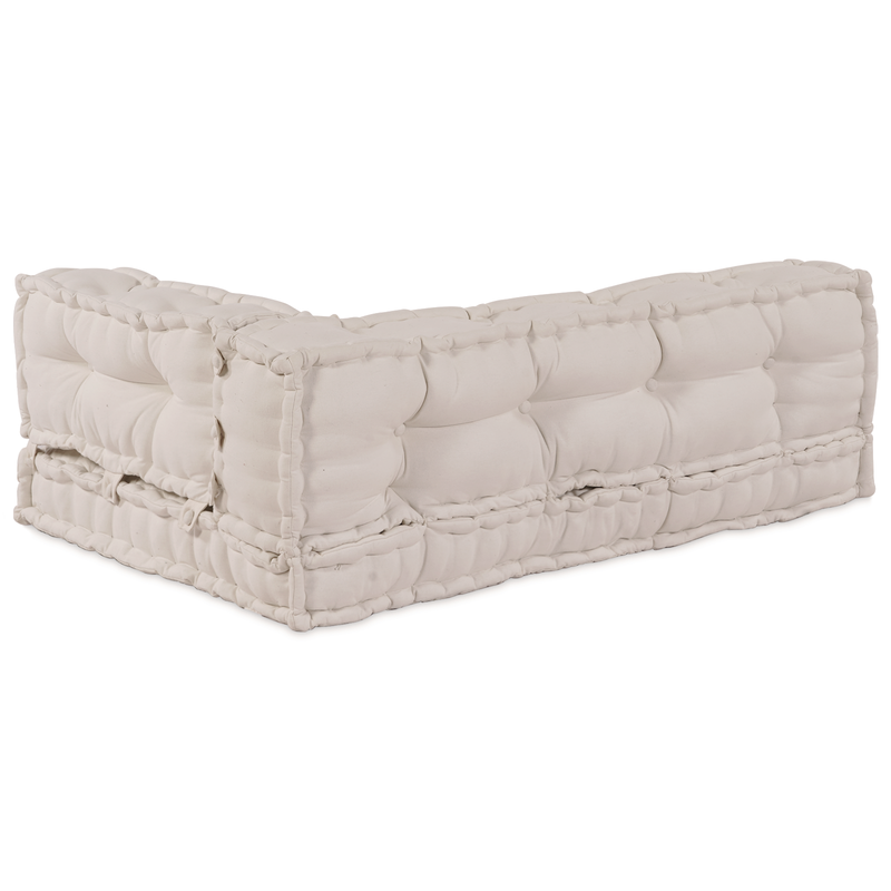 Pallet Sofa Cushion with Arm and Back Support Cream Fabric