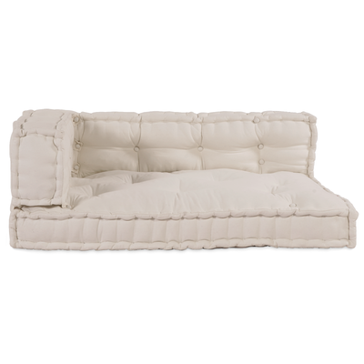 Pallet Sofa Cushion with Arm and Back Support Cream Fabric