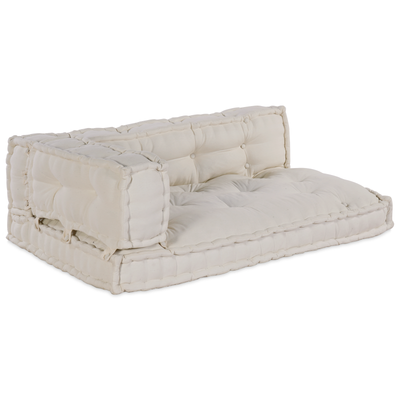 Pallet Sofa Cushion with Arm and Back Support Cream Fabric