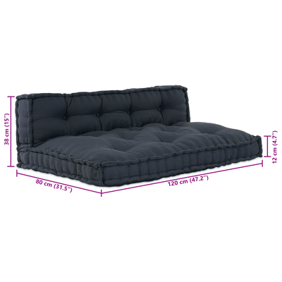 Pallet Sofa Cushion with Back Support - Charcoal Fabric
