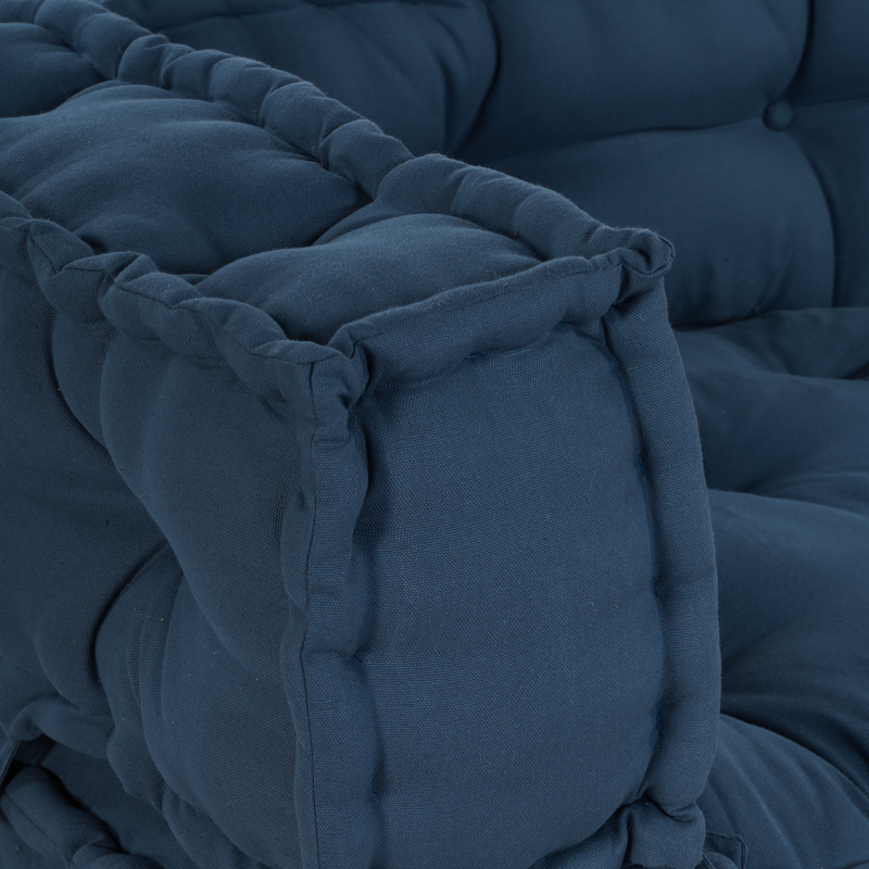 Pallet Sofa Cushion with Arm and Back Support - Blue Fabric