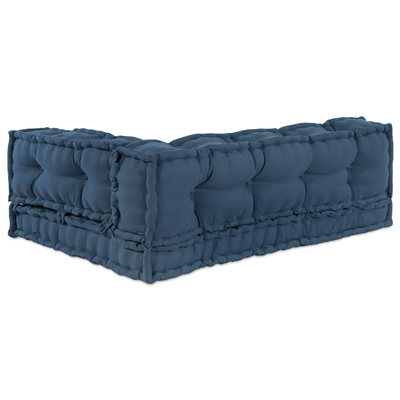 Pallet Sofa Cushion with Arm and Back Support - Blue Fabric