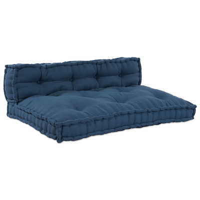 Pallet Sofa Cushion with Back Support - Blue Fabric