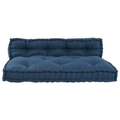 Pallet Sofa Cushion with Back Support - Blue Fabric