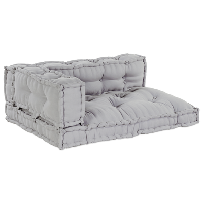Pallet Sofa Cushion with Arm and Back Support - Grey Fabric