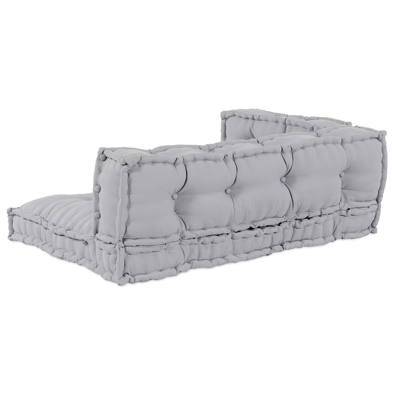 Pallet Sofa Cushion with Arm and Back Support - Grey Fabric