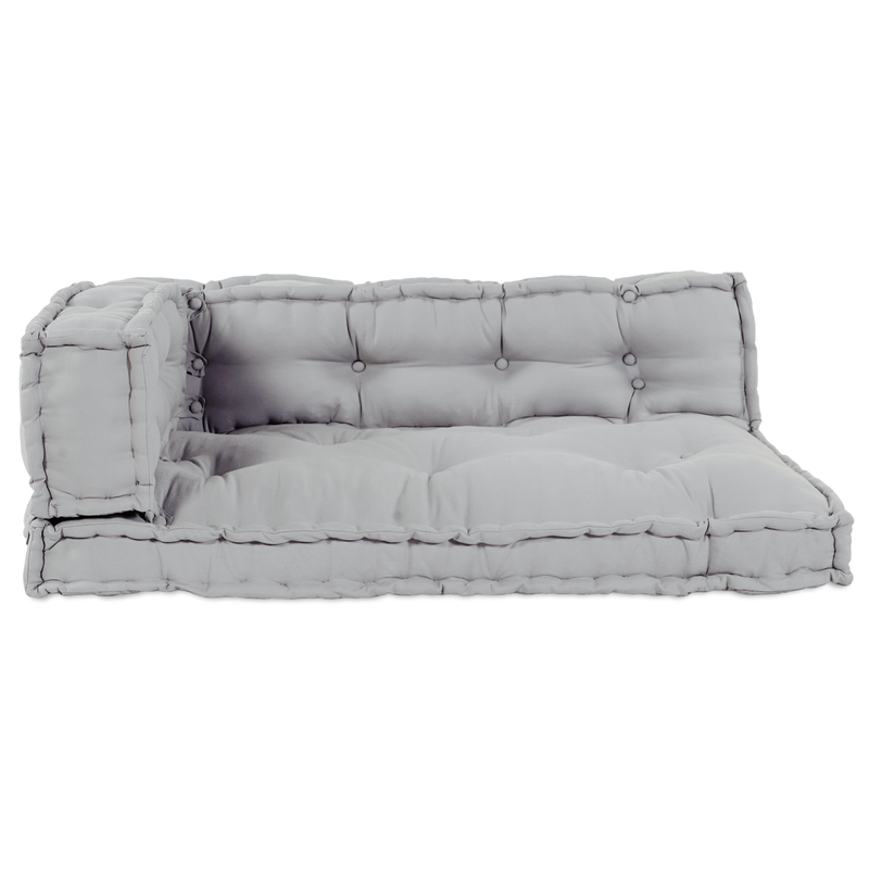 Pallet Sofa Cushion with Arm and Back Support - Grey Fabric