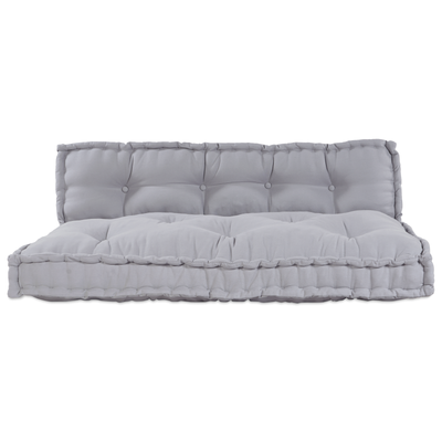 Pallet Sofa Cushion with Back Support - Grey Fabric