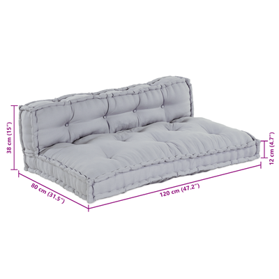 Pallet Sofa Cushion with Back Support - Grey Fabric