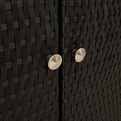 Storage Cabinet Black 100x36x102 cm Rattan