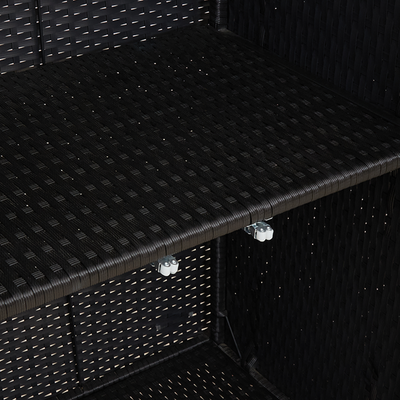 Storage Cabinet Black 100x36x102 cm Rattan