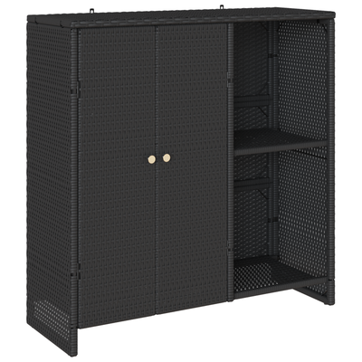 Storage Cabinet Black 100x36x102 cm Rattan