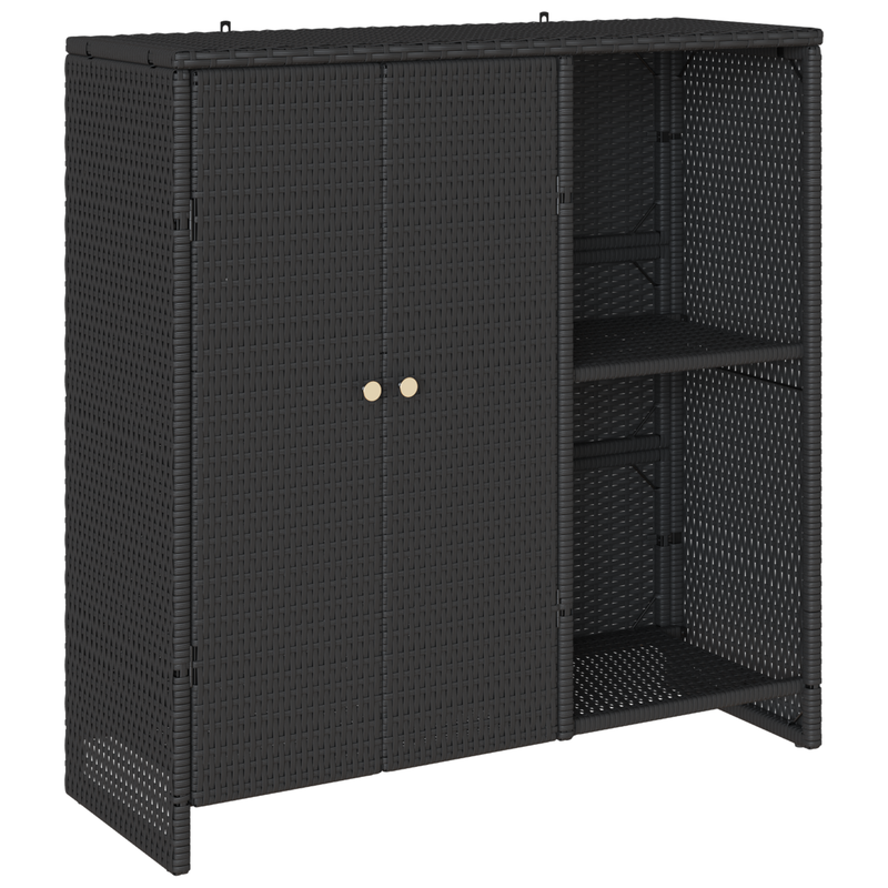 Storage Cabinet Black 100x36x102 cm Rattan