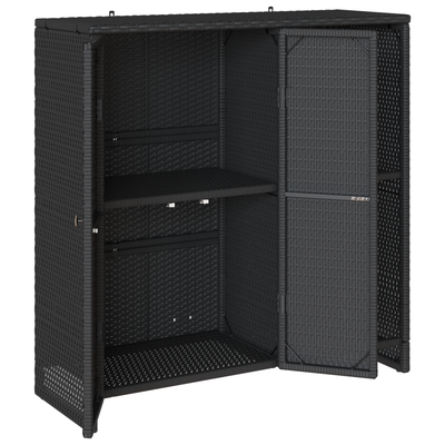 Storage Cabinet Black 100x36x102 cm Rattan