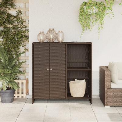 Storage Cabinet Brown 100x36x102 cm Rattan